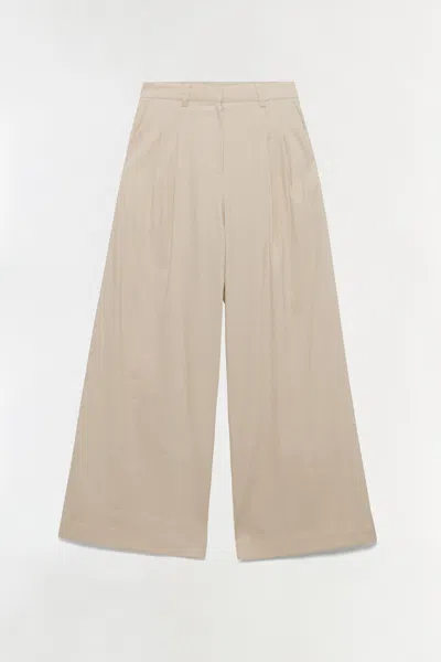 Simkhai Women's Wide Leg Ramsey Linen Wide Leg Pant In Sand In Neutral