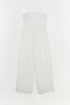Simkhai Women's Wide Leg Rebecca Lace Strapless Jumpsuit In Ivory