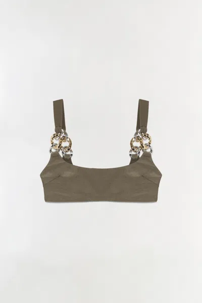 Simkhai Women's Wilda Satin Tank Top In Fern In Green