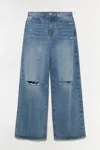 Simkhai Women's Willoughby Denim Pants Straight Crop Pant In Stanbury In Blue