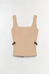 Simkhai Women's Windsor Belted Top In Light Camel In Brown