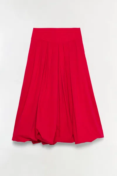 Simkhai Women's Winsor Cotton Midi Skirt In Scarlet In Red