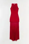 Simkhai Xena Sleeveless Halter Maxi Dress In Red