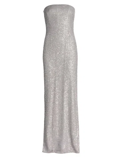 Simkhai Women's Xyla Sequined Strapless Column Gown In Gray