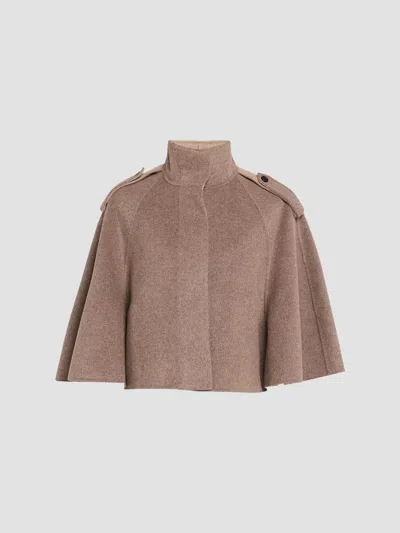 Simkhai Womens Yara Cropped Wool-blend Jacket Mushroom In Burgundy
