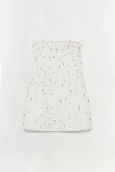 Simkhai Women's Yasmin Embellished Strapless Mini Dress In Ivory