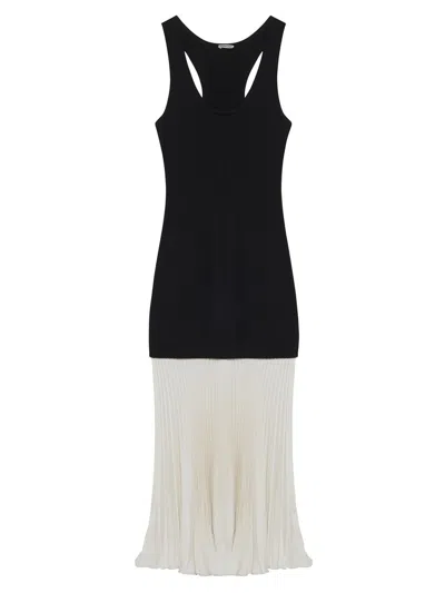 Simkhai Zaden Layered Pleated Satin And Jersey Maxi Dress In Multi