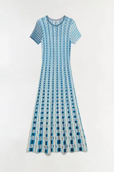 Simkhai Women's Zaida Eyelet Knit Midi Dress In Azure Multi In Blue