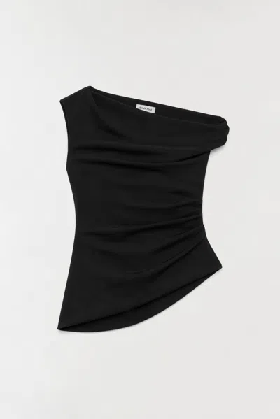 Simkhai Zerra Draped Asymmetric Top In Animal Print