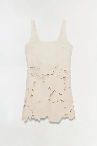 Simkhai Women's Ziva Embroidered Mini Dress In Marshmallow In Neutral