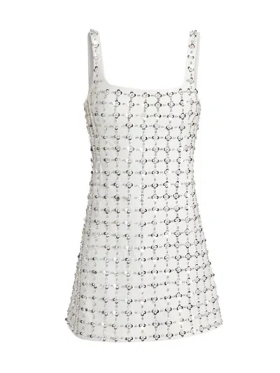 Simkhai Ziva Metallic Floral Embellished Dress In White Multi