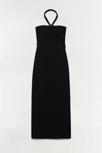 Simkhai Zoriel Embellished Halter Gown In Black