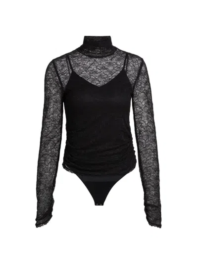 Simkhai Women's Zurie Lace Bodysuit In Black