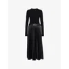 Simkhai Womens Black Abilene Pleated Woven Midi Dress In Black