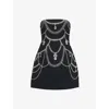 Simkhai Arta Strapless Crystal-embellished Cady Mini Dress In Black