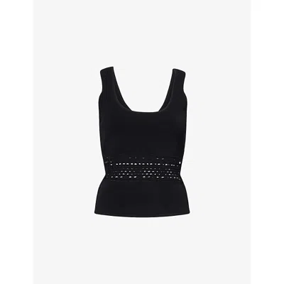 Simkhai Womens Black Fitzgerald Open-stich Knit Tank Top