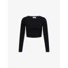 Simkhai Womens Black Halstin Cropped Knitted Top Xs In Black