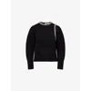 Simkhai Womens Black Monroe Embellished Wool-blend Jumper