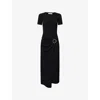 Simkhai Womens Black Soren Draped Knit Midi Dress Xs In Black