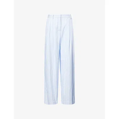 Simkhai Womens Blue Stripe Grace Striped Woven Trousers Xs