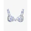 Simkhai Womens Blueberry Multi Anniston Ruched Bikini Top In Multi