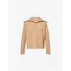 Simkhai Womens Camel Landry Half-zip Ribbed Cashmere Jumper In Brown