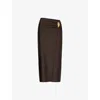 Simkhai Eiana Stretch Satin-jersey Coverup In Brown