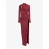 Simkhai Womens Cranberry Izadora Draped Stretch-woven Midi Dress Xs In Burgundy