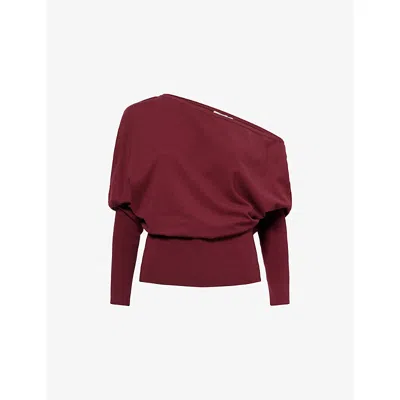 SIMKHAI WOMENS SIMKHAI LAVINA DRAPED OFF-SHOULDER WOOL-BLEND JUMPER