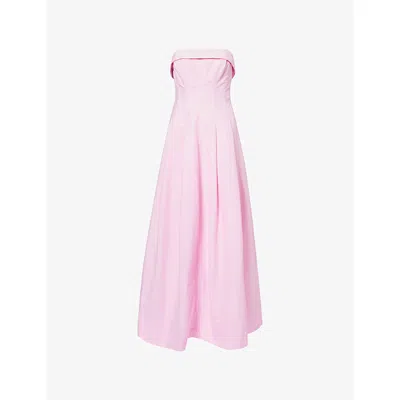 Simkhai Womens Daisy Avril Strapless Bustier Cotton-blend Maxi Dress In Pink