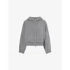 Simkhai Womens Heather Grey Dakota Cropped Wool-blend Hoodie In Gray