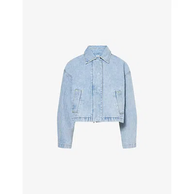 Simkhai Womens Regular-fit Everli Denim Jacket Del Mar