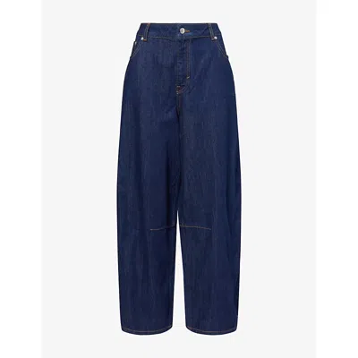 Simkhai Womens Etienne Barrel-leg Denim Jeans Rinse In Blue