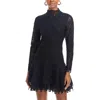 Simkhai Joy Lace Mock Neck Mini Dress In Black