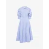 Simkhai Jazz Pleated Cotton-chambray Midi Shirt Dress