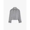 Simkhai Womens Heather Grey Colby Cropped Wool-blend Jacket In Brown