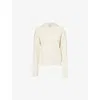 Simkhai Womens Ivory Cable-knit Long-sleeve Cotton And Cashmere Hoody