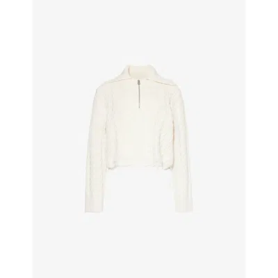 Simkhai Womens Lourdes Cable-knit Cotton-wool Blend Jumper Ivory