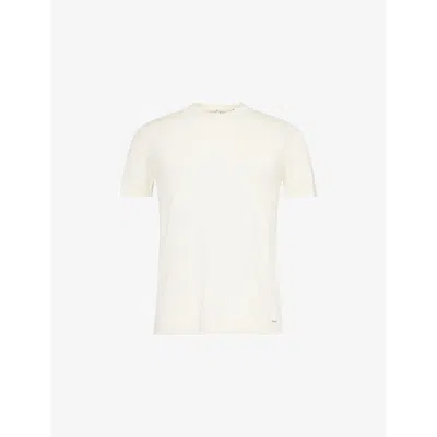 Simkhai Womens Nathan Short-sleeve Silk-blend Knitted T-shirt Ivory