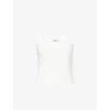 Simkhai Womens Ivory Ramaina Cropped Woven Tank Top In White