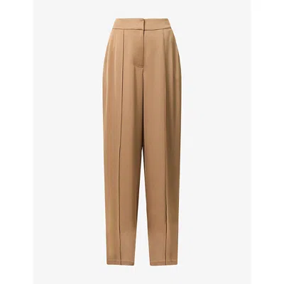 Simkhai Womens Kyra Wide-leg Satin Trousers Ochre In Brown