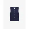 Simkhai Womens Midnight Laiken Pleated Woven Vest In Navy