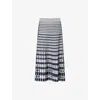 Simkhai Womens Midnight Multi Larken Open-knit Midi Skirt Xs In Blue