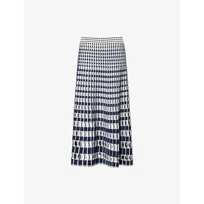 Simkhai Womens Midnight Multi Larken Open-knit Midi Skirt Xs In Blue
