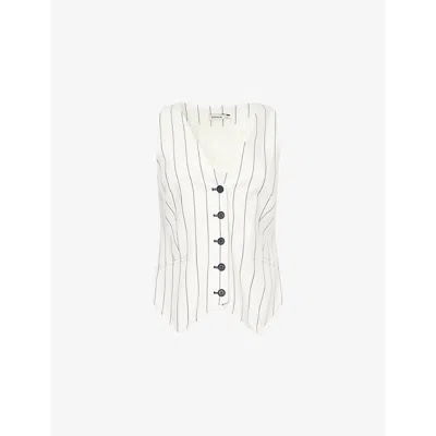 Simkhai Womens Midnight Stripe Sabina Striped Stretch-woven Vest