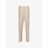 Simkhai Womens Natural Linen Pleated Straight-leg Woven Trousers In Natural Linen
