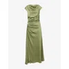 Simkhai Womens Olive Burke Draped Satin Midi Dress In Green