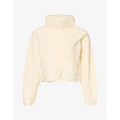 Simkhai Womens Orlienne Turtleneck Wool-cashmere Blend Sweater Frost Xs In Neutral