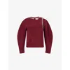 Simkhai Womens Oxblood Monroe Embellished Wool-blend Jumper In Burgundy