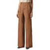 Simkhai Womens Pleated Cotton Wide Leg Pants In Brown